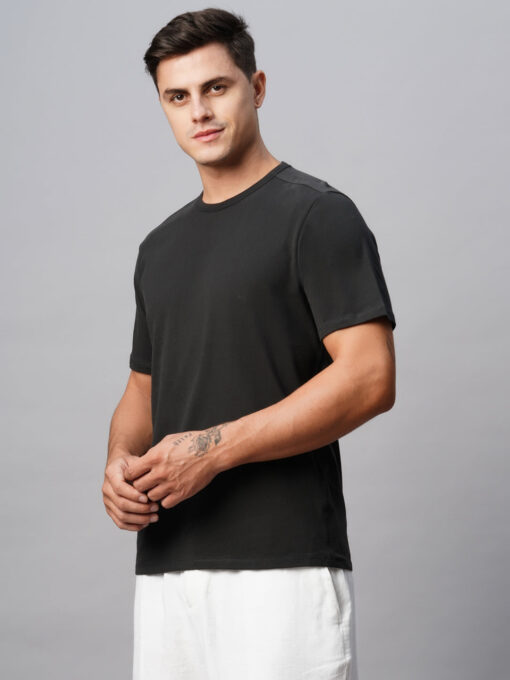 Men's Cotton Grey Regular Fit Tshirt - Image 3