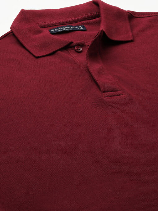 Men's Polo 100% Cotton Dark Red Regular Fit - Image 8