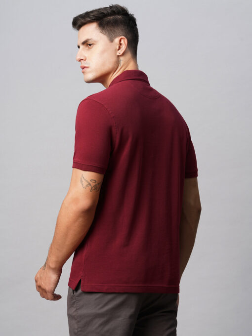 Men's Polo 100% Cotton Dark Red Regular Fit - Image 5