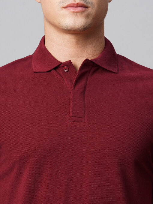 Men's Polo 100% Cotton Dark Red Regular Fit - Image 6