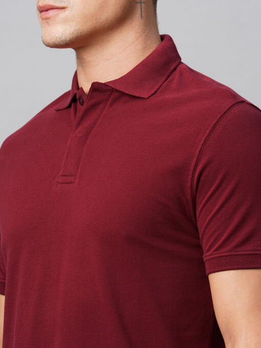 Men's Polo 100% Cotton Dark Red Regular Fit - Image 7