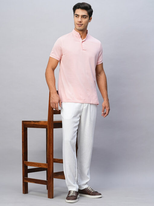 Men's Pink Cotton Regular Fit Tshirts