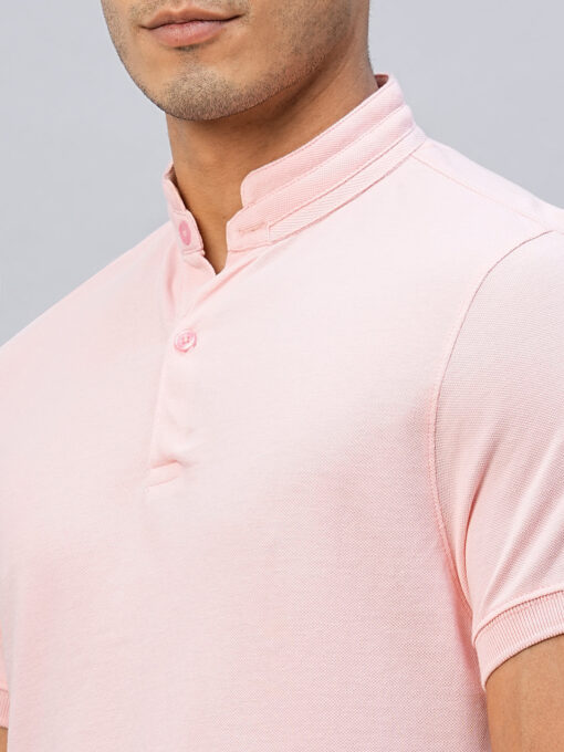 Men's Pink Cotton Regular Fit Tshirts - Image 7