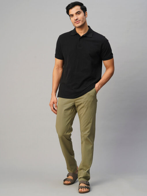 Men's Black Cotton Regular Fit Tshirt