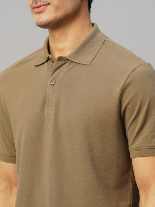 Men's Brown Cotton Regular Fit Tshirt - Image 7