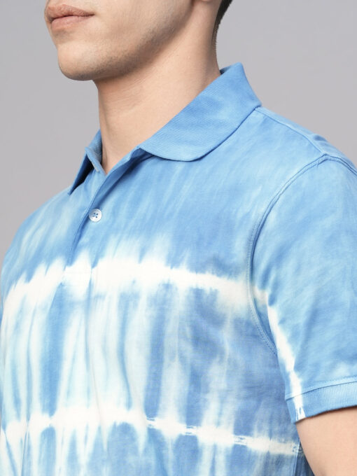 Men's Blue Cotton Regular Fit Tshirt - Image 7