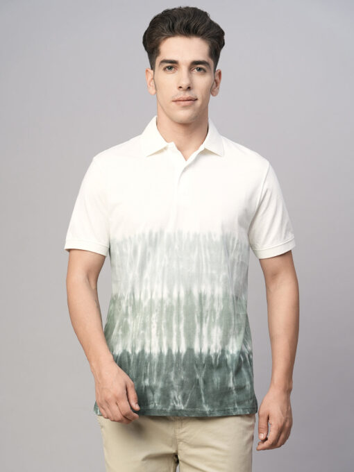 Men's Green Cotton Regular Fit Tshirt - Image 2