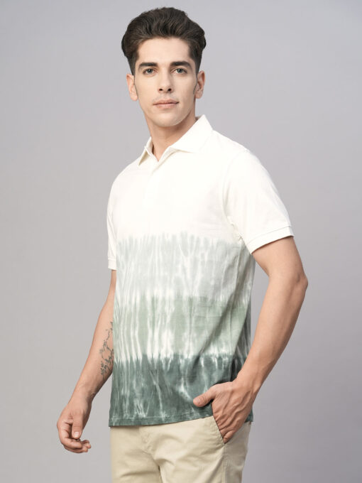 Men's Green Cotton Regular Fit Tshirt - Image 3