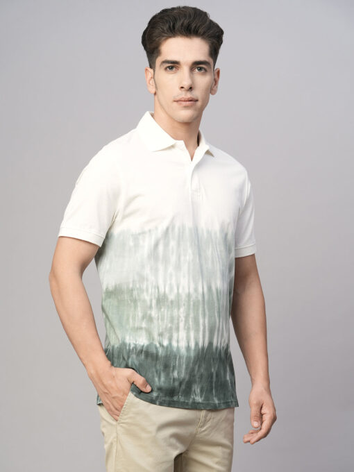 Men's Green Cotton Regular Fit Tshirt - Image 4