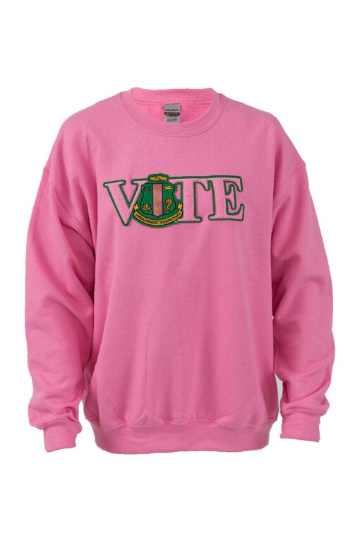 Alpha Kappa Alpha Vote Sweatshirt with Crest Chenille - Image 3