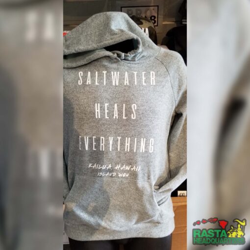 Kailua Beach Hawaii Hoodie Saltwater Heals Everything - Image 3