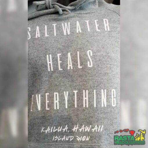 Kailua Beach Hawaii Hoodie Saltwater Heals Everything - Image 2