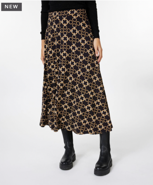 Esqualo-Chain Print Long Skirt - Image 5