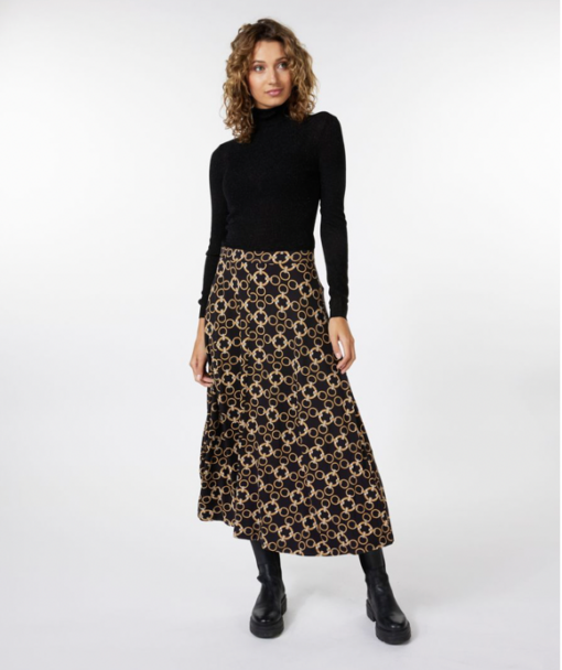 Esqualo-Chain Print Long Skirt - Image 3