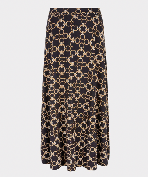 Esqualo-Chain Print Long Skirt