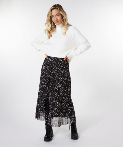 Esqualo- Plisse Skirt with Mesh Animal Steps