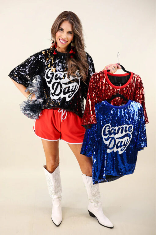 Sequin Game Day Top - 3 Color Options - Image 35