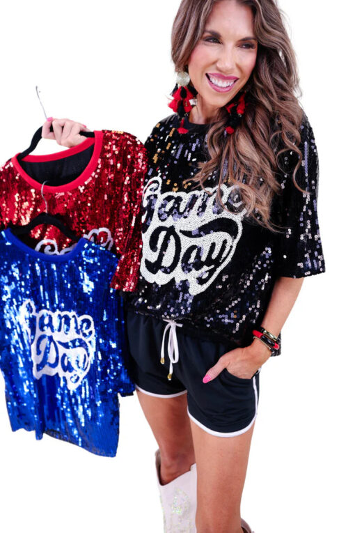 Sequin Game Day Top - 3 Color Options - Image 45