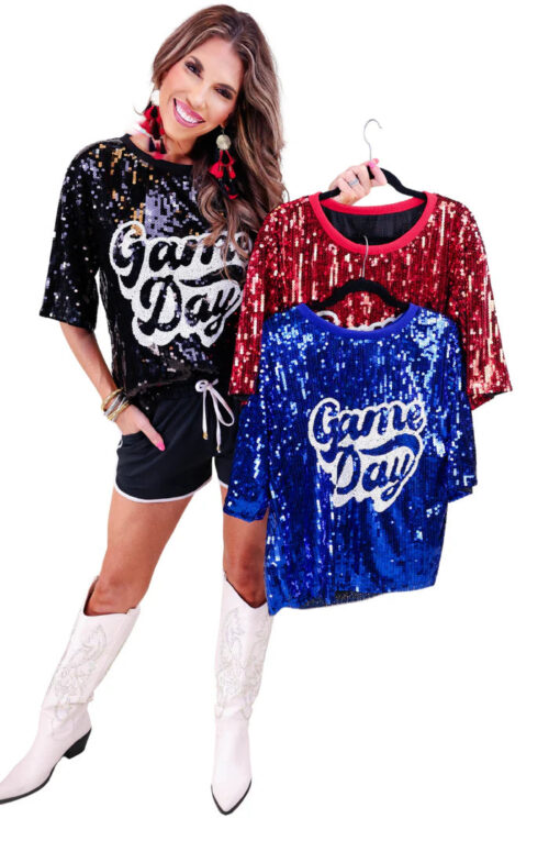 Sequin Game Day Top - 3 Color Options - Image 47