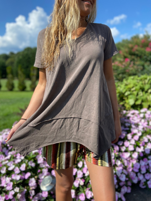 Mineral Wash Top in Taupe - Image 2