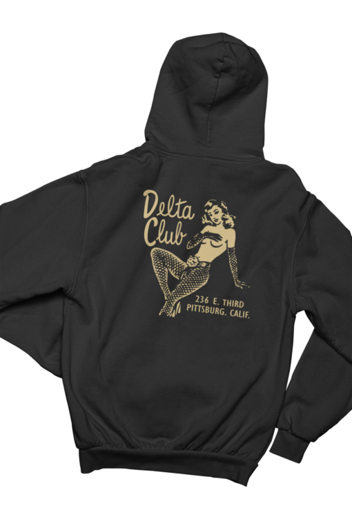 DELTA CLUB Burlesque 1940's Matchbook Art Black Hoodie