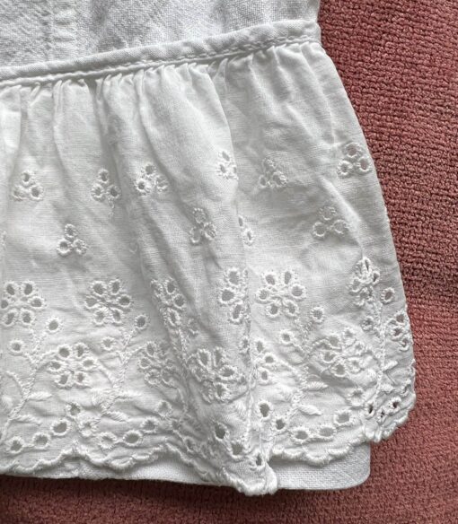 Antique Cotton Eyelet Petticoat Skirt XL 1800s to 1910s Victorian Edwardian Vintage VFG - Image 2