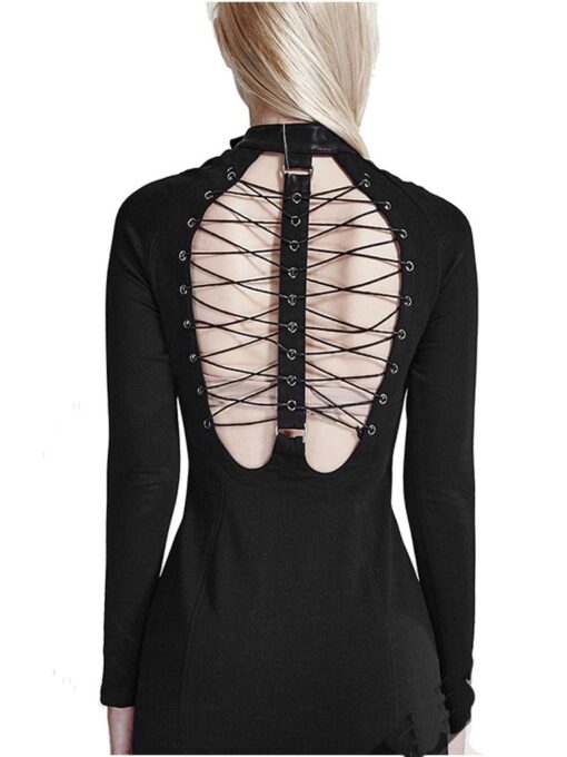 Fantasmogoria - BLACK MUSE DRESS - Womens Black Dress - Image 3