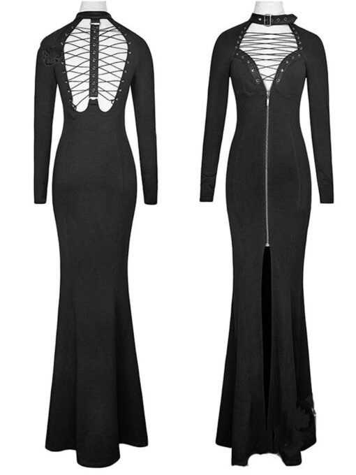 Fantasmogoria - BLACK MUSE DRESS - Womens Black Dress - Image 4