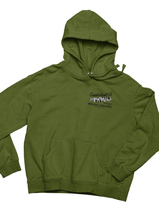 CRANKSHAFT CO. Welded Strokers Military Green Hoodie Pullover - Image 2