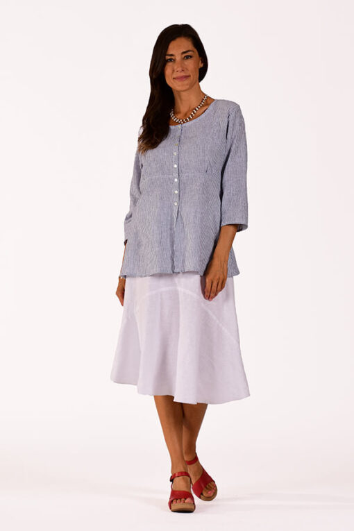 striped button front tunic - Image 2