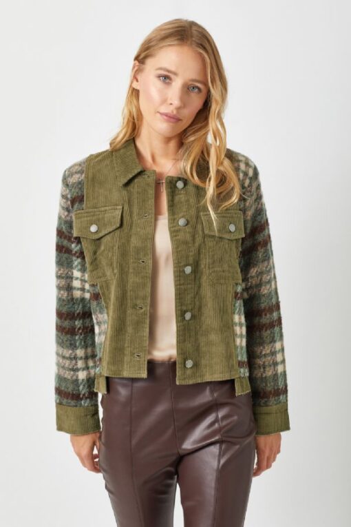 Olive Plaid Corduroy Jacket