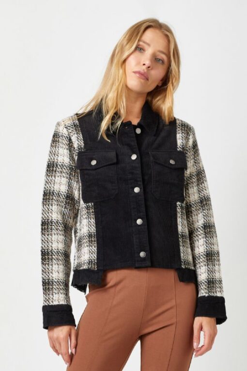 Black Plaid Corduroy Jacket