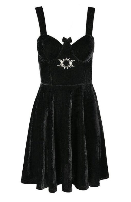 Restyle - TRIPLE GODDESS - Black Velvet Dress - Image 4