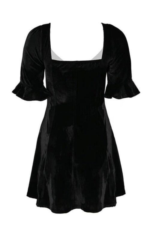 Restyle - Velvet Sweetheart Dress - Black Velvet Dress - Image 4