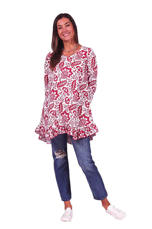 floral ruffle tunic - Image 2