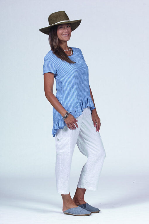 ruffle top in crinkle linen - Image 2