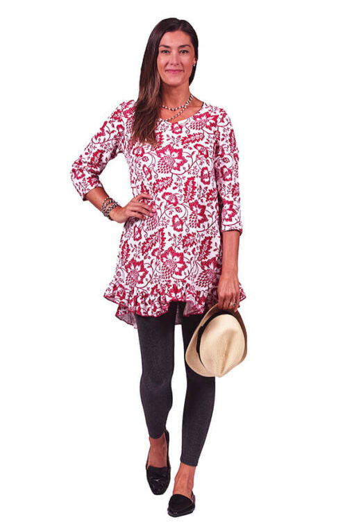 floral ruffle tunic - Image 3