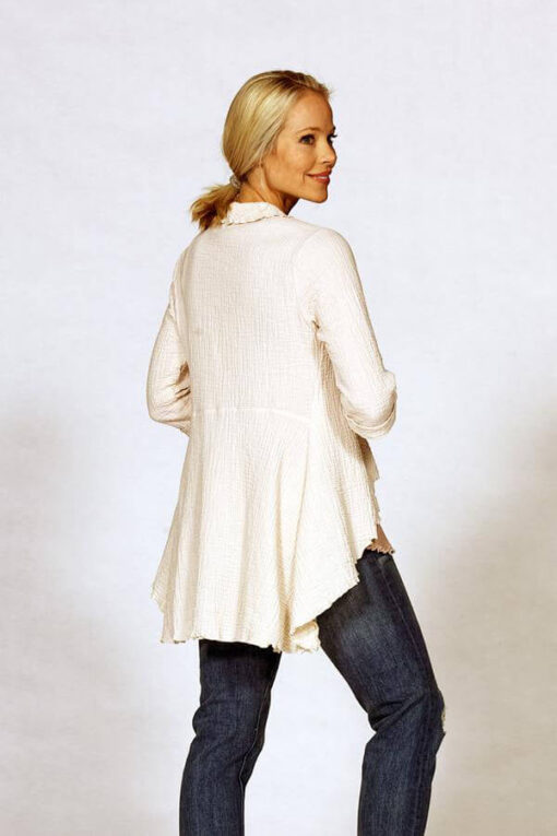 gauze button front cardigan - Image 4