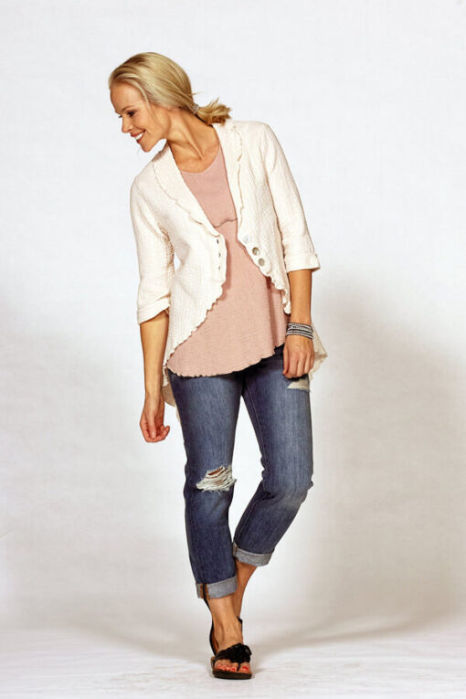 gauze button front cardigan - Image 2