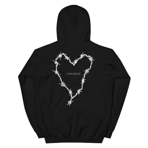 Barbed Wire Heart Hoodie (Black) - Image 2