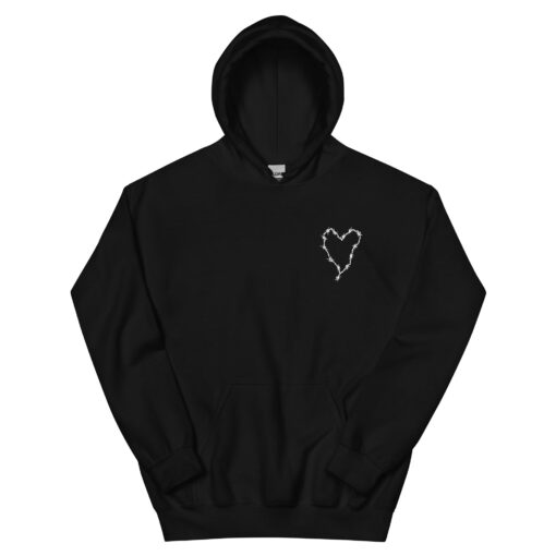 Barbed Wire Heart Hoodie (Black)