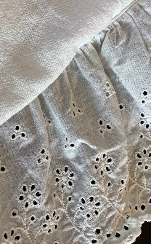 Antique Cotton Eyelet Petticoat Skirt XL 1800s to 1910s Victorian Edwardian Vintage VFG - Image 6